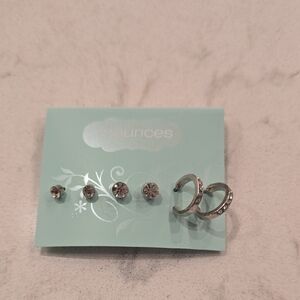 Maurices Silver Dainty Hoop and Stud Earrings